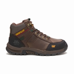 Caterpillar Safeway Mid Cut Steel Toe Work Férfi Bakancs Sötét Barna, HU-C052